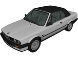 BMW 318i Convertible (1990) 3D Model preview