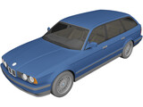 BMW 5-Series E34 Touring (1991) 3D Model preview