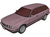 BMW 535i E34 Touring 3D Model preview