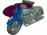 BMW R75 Motorcycle 3D Model preview