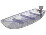 Boat with Outdoor Motor 3D Model