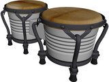 Bongos Pair 3D Model preview