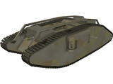 British MK1 World War 1 Era Tank 3D Model preview