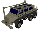 Buffalo Mine Clearing Armored Vehicle 3D Model preview