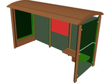 Bus Shelter 3D Model preview
