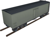 Canadian Box Baggage Car 3D Model preview