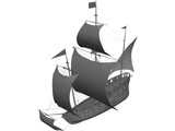 Caravel Sailing Ship 3D Model preview