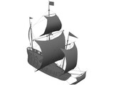 Caravel Sailing Ship 3D Model