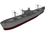 Cargo Ship WWII 3D Model preview