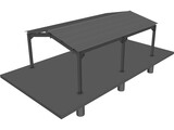 Carport Steeldeck 3D Model preview