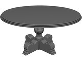 Carved Dining Table 3D Model preview