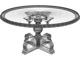 Carved Dining Table 3D Model