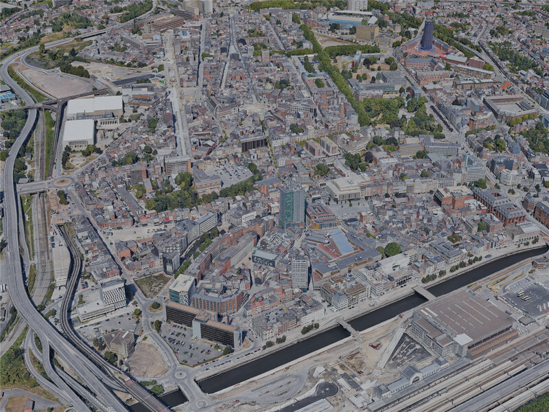 Charleroi City, Belgium (2022) 3D Model