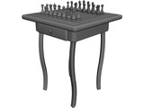 Chess Desk 3D Model preview