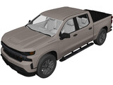 Chevrolet Silverado 1500 Crew Cab LT (2019) 3D Model preview