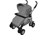 children Baby Carriage 3D Model preview