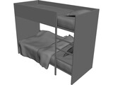 Children Stacked Bed 3D Model preview