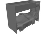Children Stacked Bed 3D Model