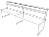 Church Bench Long 3D Model
