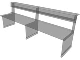 Church Bench Long 3D Model