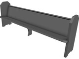 Church Pew Simple 3D Model preview