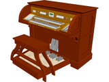 Church Pipe Organ Console 3D Model preview