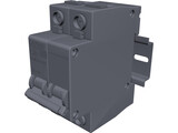 Circuit Breaker with DIN Rail 3D Model preview