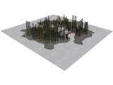 City Part at Midnight 3D Model