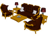 Classic Furniture Set 3D Model preview