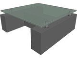 Coffee Table with Glass 3D Model preview
