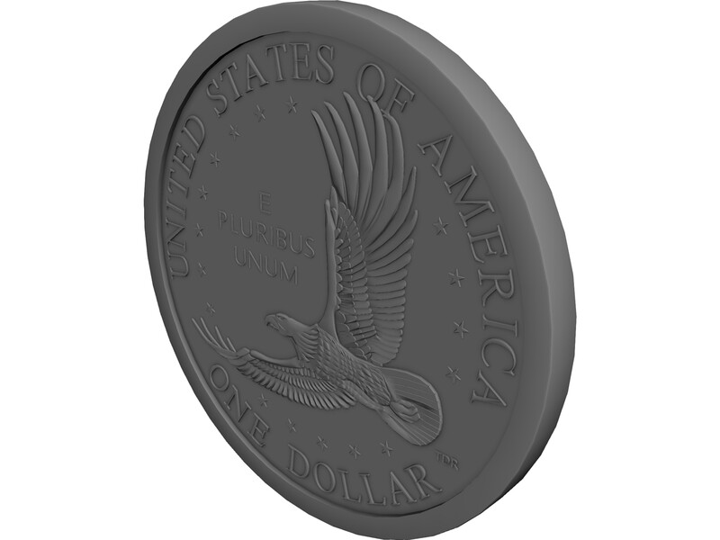 Coin Gold Dollar 3D Model