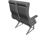 Commercial Jet Seat 3D Model preview