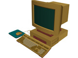 Computer Desktop with Mouse 3D Model preview