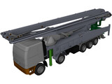 Concrete Pump Truck 3D Model preview