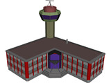 Control Tower with Airport Building 3D Model preview