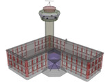 Control Tower with Airport Building 3D Model