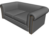 Couch Chesterfield Leather 3D Model preview