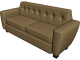 Couch Leather Art Decco 3D Model preview