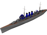 County Class Heavy Cruiser 3D Model preview
