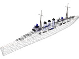 County Class Heavy Cruiser 3D Model