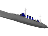 County Class Heavy Cruiser 3D Model