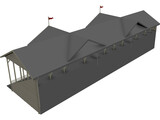 Cricket Stadium Spectator Stand 3D Model preview