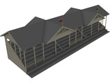 Cricket Stadium Spectator Stand 3D Model