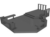 Custom Wood Deck 3D Model preview