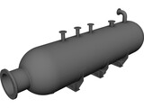 Cylindrical gas pressure vessel 3D Model preview