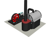 D10 Wilesco Steam Engine 3D Model preview
