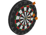 Dart Board with Darts 3D Model
