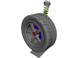 Datsun 240Z Race Suspension 3D Model preview