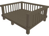 Desk Inclosed 3D Model preview