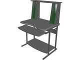 Desk with CD Rack 3D Model preview